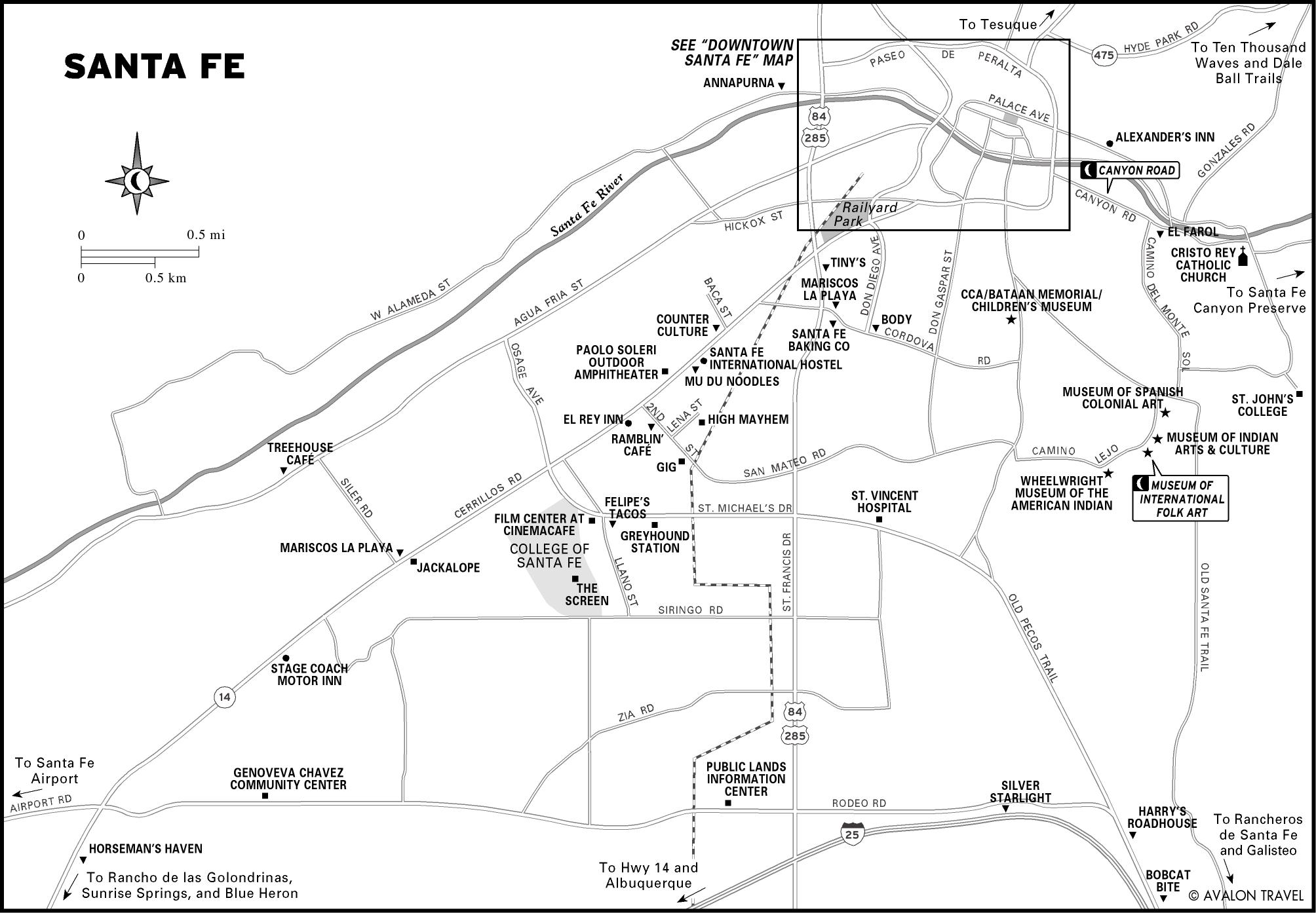 Santa Fe New Mexico City Map 